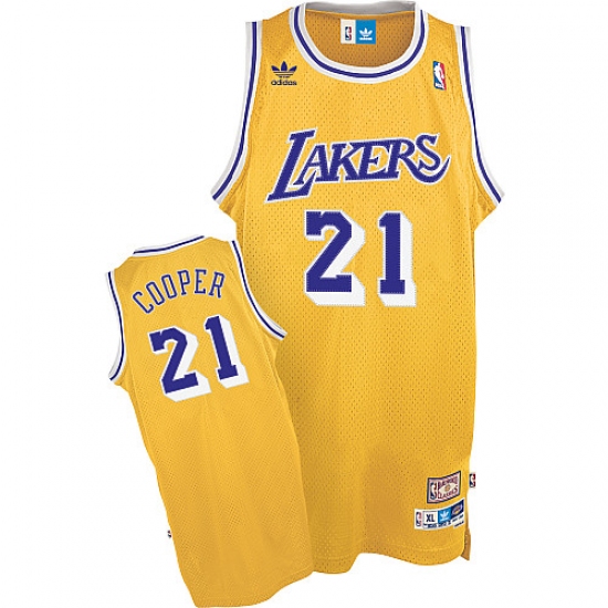 Men's Mitchell and Ness Los Angeles Lakers #21 Michael Cooper Swingman Gold Throwback NBA Jersey - Ujersey