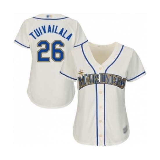 Women's Seattle Mariners #26 Sam Tuivailala Authentic Cream Alternate Cool Base Baseball Player Jersey - Ujersey