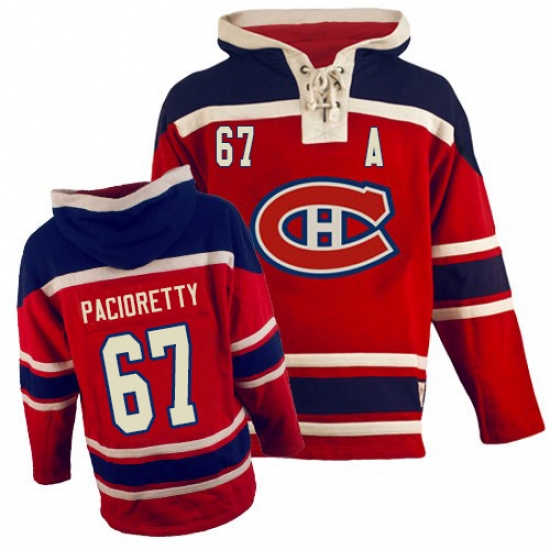 Men's Old Time Hockey Montreal Canadiens #67 Max Pacioretty Authentic Red Sawyer Hooded Sweatshirt NHL Jersey - Ujersey