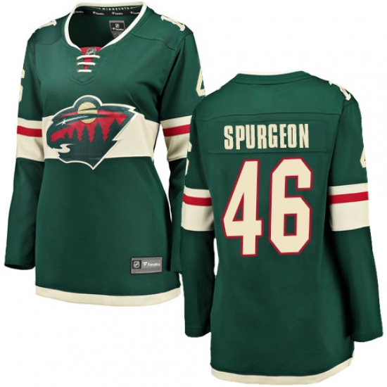 Women's Minnesota Wild #46 Jared Spurgeon Authentic Green Home Fanatics Branded Breakaway NHL Jersey - Ujersey