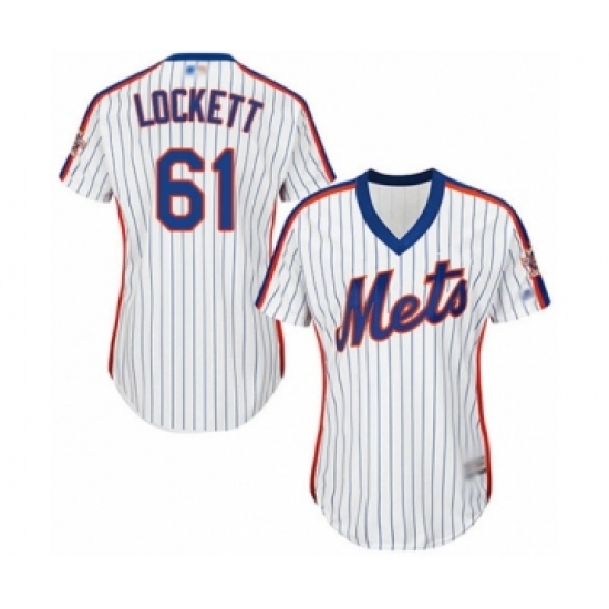 Women's New York Mets #61 Walker Lockett Authentic White Alternate Cool Base Baseball Player Jersey