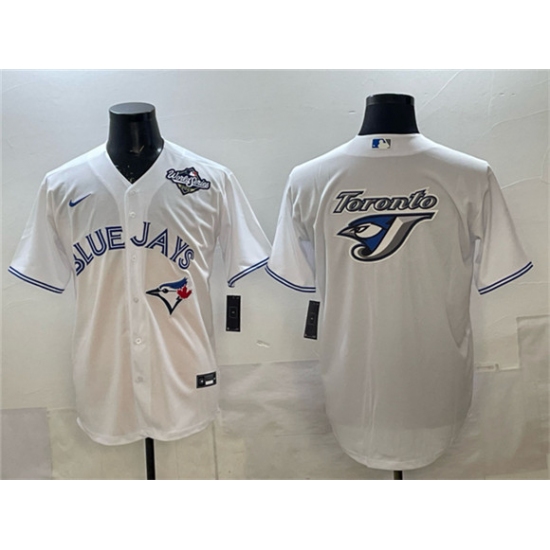 Men's Toronto Blue Jays Team Big Logo White 2025 World Series Home Cool Base Stitched Baseball Jersey - Ujersey