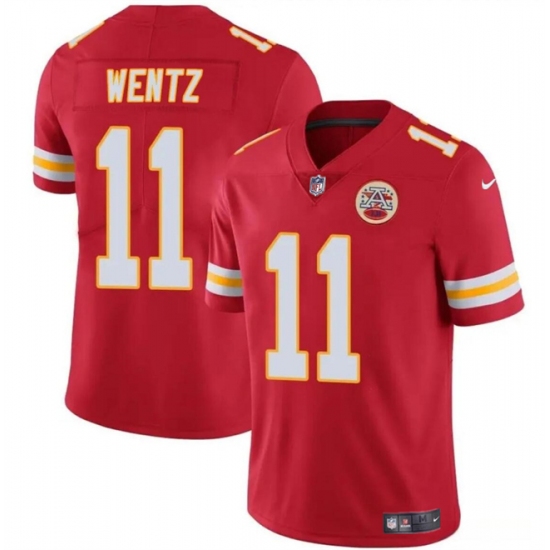 Men’s Kansas City Chiefs #11 Carson Wentz Red Vapor Untouchable Limited Football Stitched Jersey - Ujersey