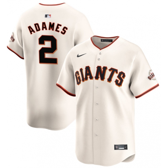 Men's San Francisco Giants #2 Willy Adames Cream 2024 Home Limited Stitched Baseball Jersey - Ujersey