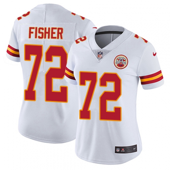 Women's Nike Kansas City Chiefs #72 Eric Fisher White Vapor Untouchable Limited Player NFL Jersey - Ujersey
