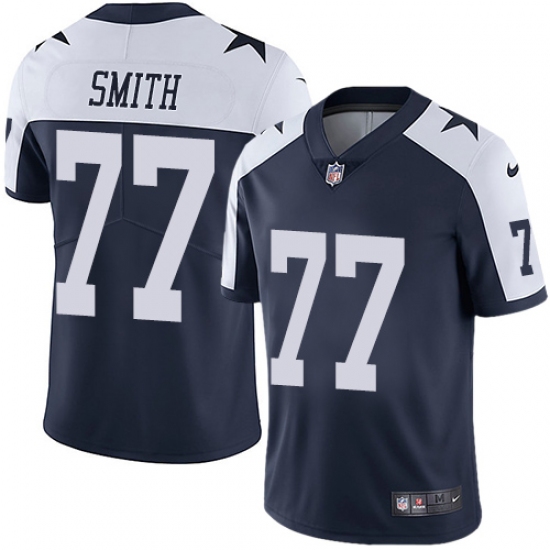 Youth Nike Dallas Cowboys #77 Tyron Smith Navy Blue Throwback Alternate Vapor Untouchable Limited Player NFL Jersey - Ujersey
