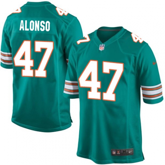 Men's Nike Miami Dolphins #47 Kiko Alonso Game Aqua Green Alternate NFL Jersey - Ujersey