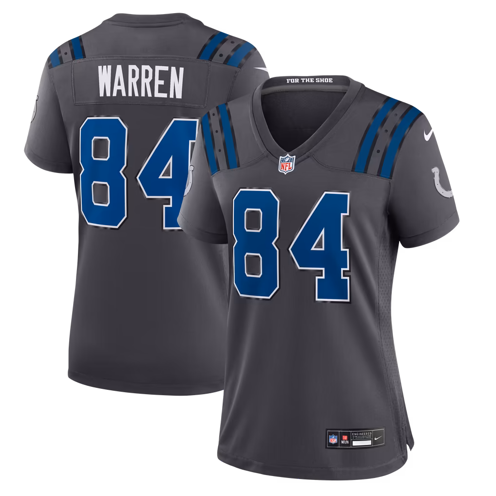 Women's Indianapolis Colts Tyler Warren Nike Anthracite 2026 Rivalries Collection Game Jersey - SUjersey01