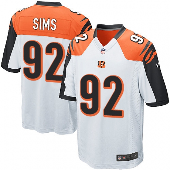 Men's Nike Cincinnati Bengals #92 Pat Sims Game White NFL Jersey - Ujersey