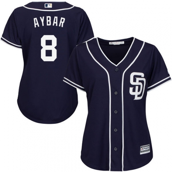 Women's San Diego Padres #8 Erick Aybar Navy Blue Alternate Stitched MLB Jersey - Ujersey