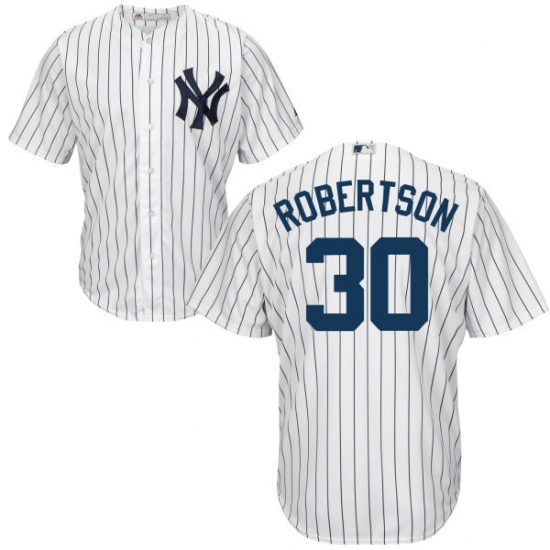 Men's Majestic New York Yankees #30 David Robertson Replica White Home MLB Jersey - Ujersey