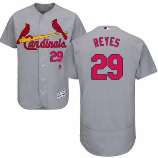 Men's Majestic St. Louis Cardinals #29 lex Reyes Grey Road Flex Base Authentic Collection MLB Jersey - Ujersey