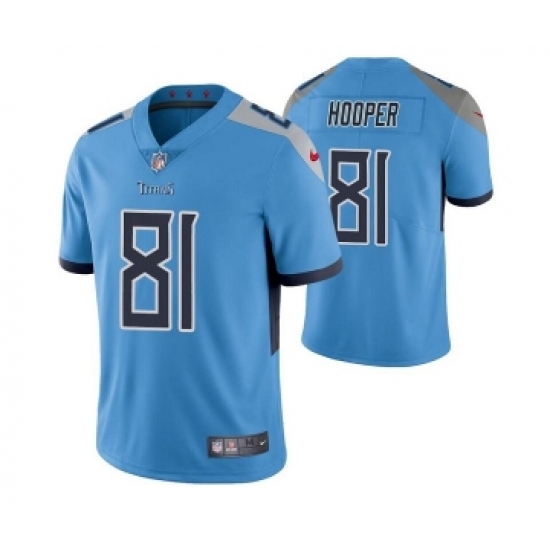 Men's Tennessee Titans #81 Austin Hooper Blue Vapor Untouchable Stitched Jersey