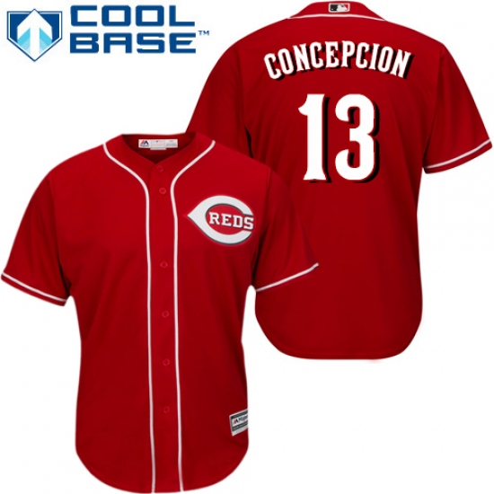 Youth Majestic Cincinnati Reds #13 Dave Concepcion Authentic Red Alternate Cool Base MLB Jersey - Ujersey