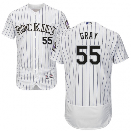 Men's Majestic Colorado Rockies #55 Jon Gray White Flexbase Authentic Collection MLB Jersey - Ujersey