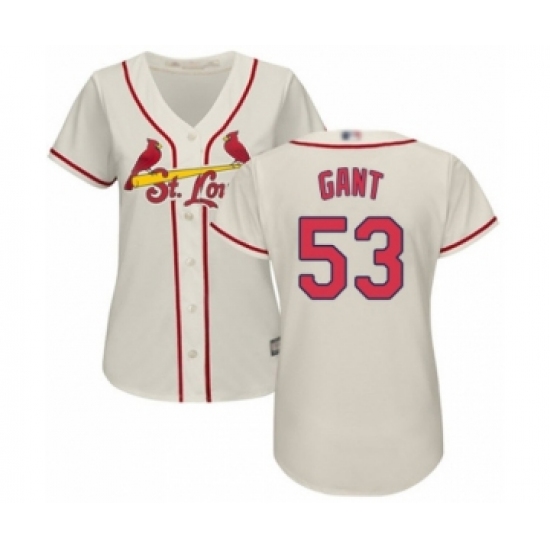Women's St. Louis Cardinals #53 John Gant Authentic Cream Alternate Cool Base Baseball Player Jersey - Ujersey