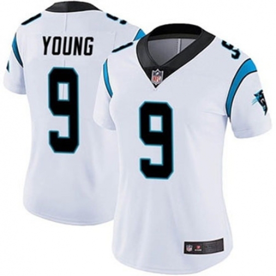 Women Carolina Panthers #9 Bryce Young White 2024 Vapor Limited Stitched Football Jersey - Ujersey