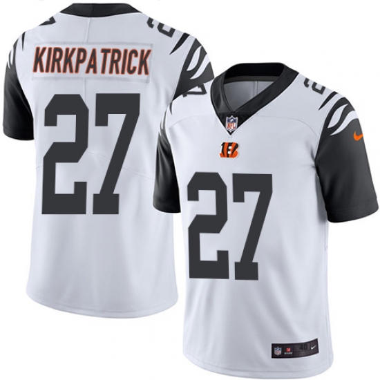 Men's Nike Cincinnati Bengals #27 Dre Kirkpatrick Elite White Rush Vapor Untouchable NFL Jersey - Ujersey
