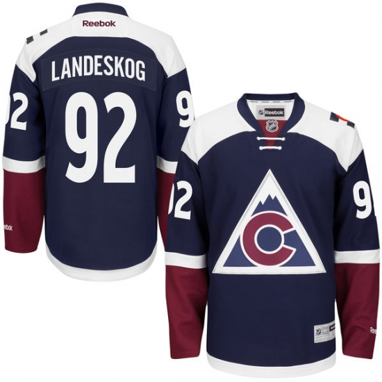 Women's Reebok Colorado Avalanche #92 Gabriel Landeskog Authentic Blue Third NHL Jersey - Ujersey