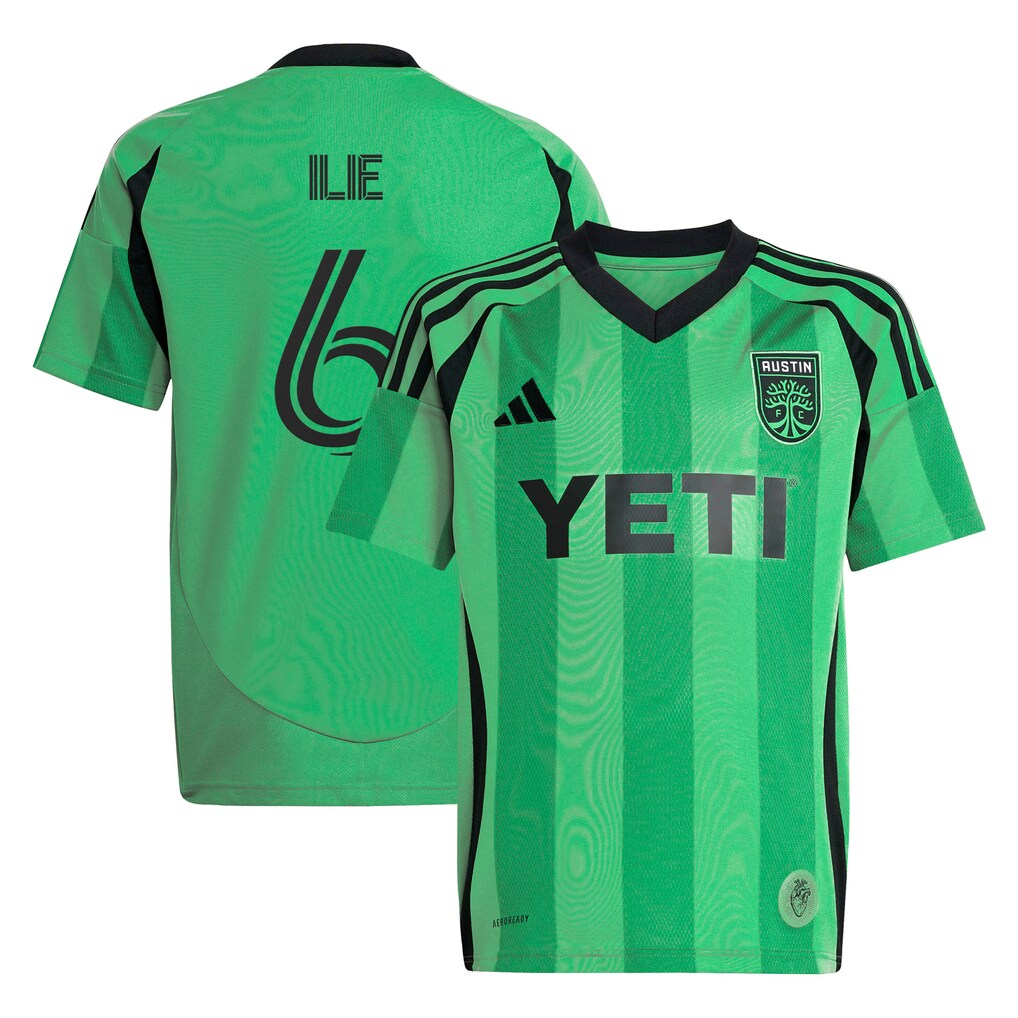 Youth Austin FC Ilie Sanchez adidas Green 2025 The Heartbeat Kit Replica Player Jersey - Ujersey