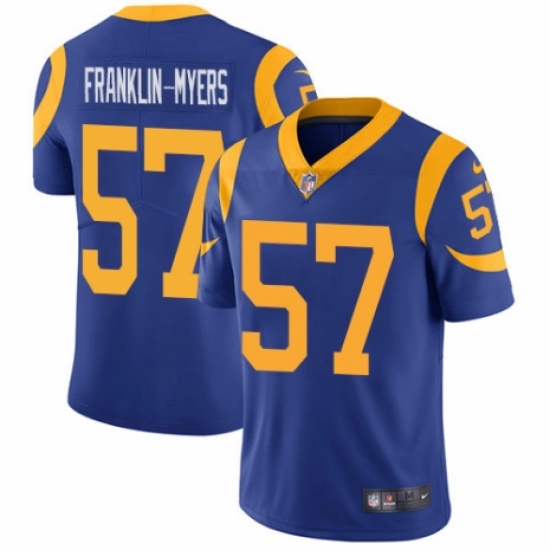 Youth Nike Los Angeles Rams #57 John Franklin-Myers Royal Blue Alternate Vapor Untouchable Limited Player NFL Jersey - Ujersey
