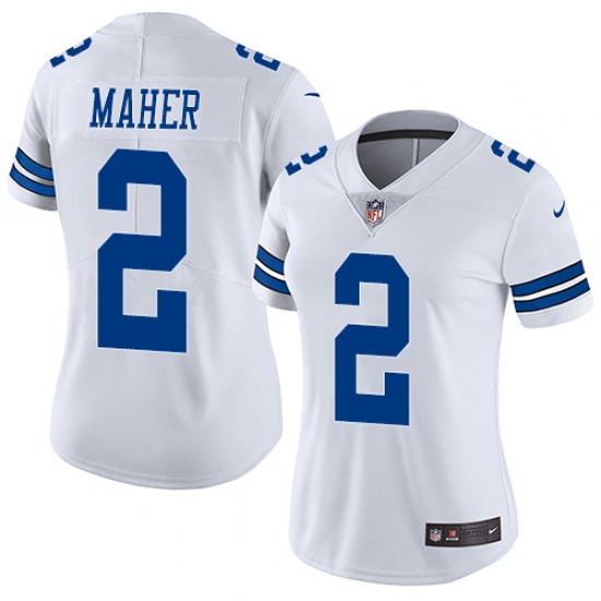 Women's Nike Dallas Cowboys #2 Brett Maher White Vapor Untouchable Limited Player NFL Jersey - Ujersey