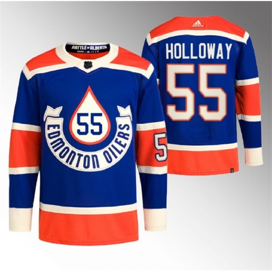 Men's Edmonton Oilers #55 Dylan Holloway 2023 Royal Heritage Classic Primegreen Stitched Jersey - Ujersey