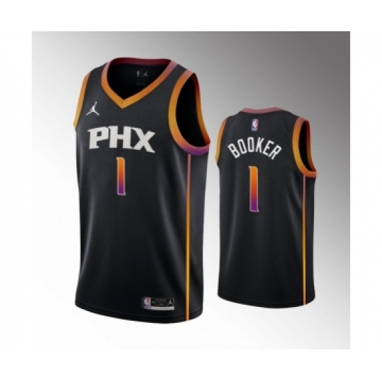 Men's Phoenix Suns #1 Devin Booker Balck Stitched Basketball Jersey - Ujersey