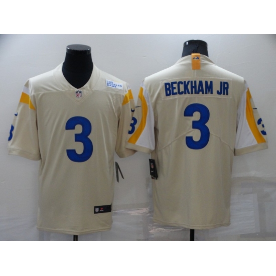 Men's Los Angeles Rams #3 Odell Beckham Jr. Bone Limited Stitched Jersey - Ujersey