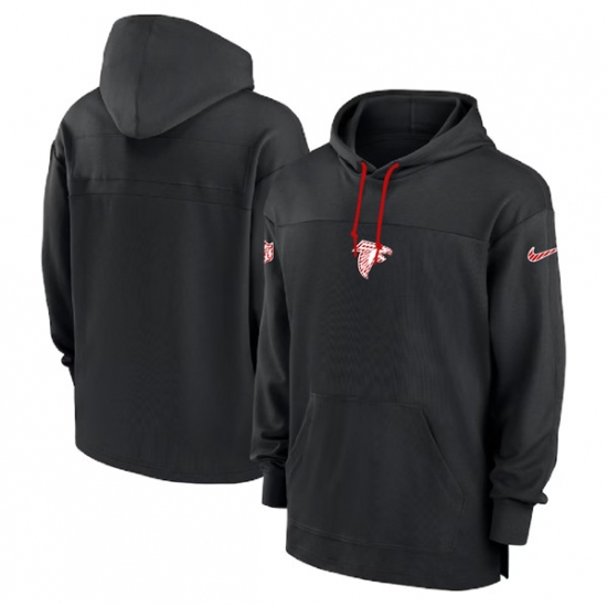 Men's Atlanta Falcons Black Performance Pullover Hoodie - Ujersey