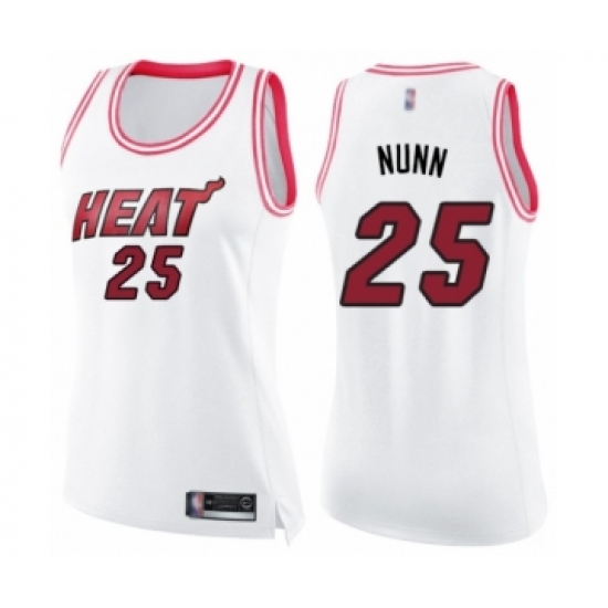 Women's Miami Heat #25 Kendrick Nunn Swingman White Pink Fashion Basketball Jersey - Ujersey