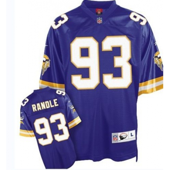 Mitchell And Ness Minnesota Vikings #93 John Randle Purple Team Color Authentic Throwback NFL Jersey
