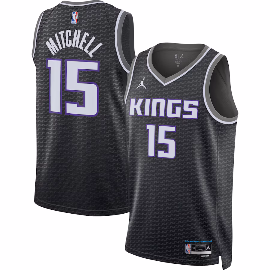 Unisex Sacramento Kings Davion Mitchell Jordan Brand Black Swingman Jersey - Statement Edition - Ujersey NHL