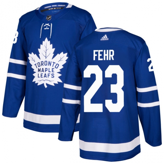 Men's Adidas Toronto Maple Leafs #23 Eric Fehr Authentic Royal Blue Home NHL Jersey - Ujersey
