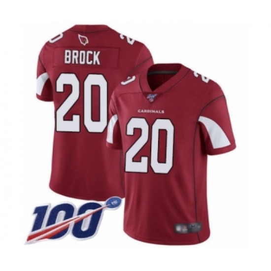 Men's Arizona Cardinals #20 Tramaine Brock Red Team Color Vapor Untouchable Limited Player 100th Season Football Jersey - Ujersey