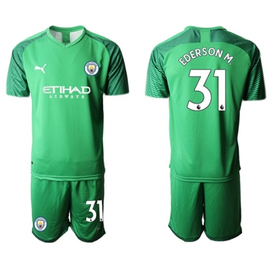 Manchester City #31 Ederson M. Green Goalkeeper Soccer Club Jersey