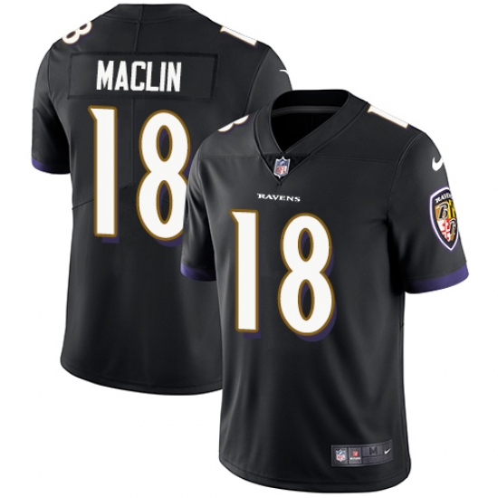 Men's Nike Baltimore Ravens #18 Jeremy Maclin Black Alternate Vapor Untouchable Limited Player NFL Jersey - Ujersey