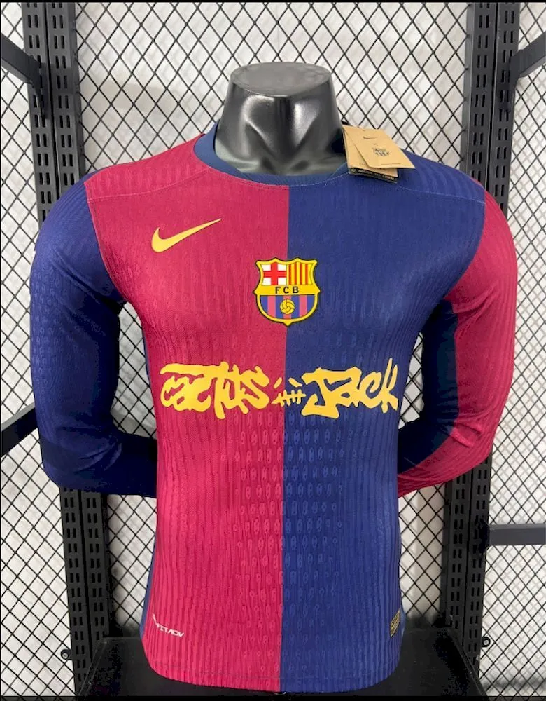 Soccer Jersey Barcelona Home x Travis Scott  Long Sleeve Shirt 2024/25 - Ujersey NHL