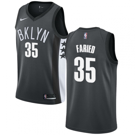 Youth Nike Brooklyn Nets #35 Kenneth Faried Swingman Gray NBA Jersey Statement Edition - Ujersey