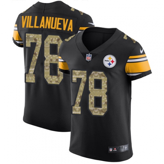 Men's Nike Pittsburgh Steelers #78 Alejandro Villanueva Black/Camo Vapor Untouchable Elite Player NFL Jersey - Ujersey