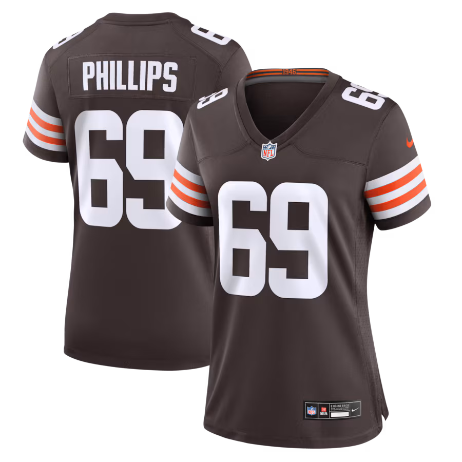 Women's Cleveland Browns Tyre Phillips Nike Brown Team Game Jersey - Ujersey