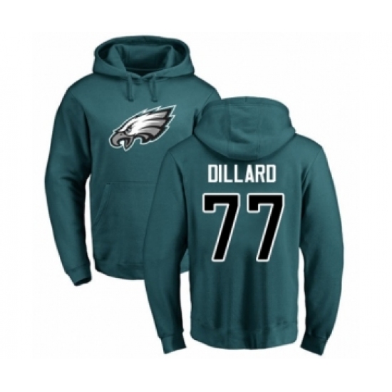 Philadelphia Eagles #77 Andre Dillard Green Name & Number Logo Pullover Hoodie - Ujersey