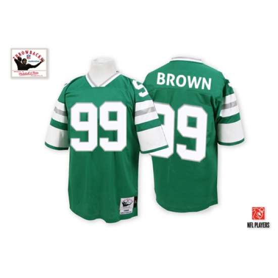 Mitchell And Ness Philadelphia Eagles #99 Jerome Brown Green Authentic Throwback NFL Jersey - Ujersey