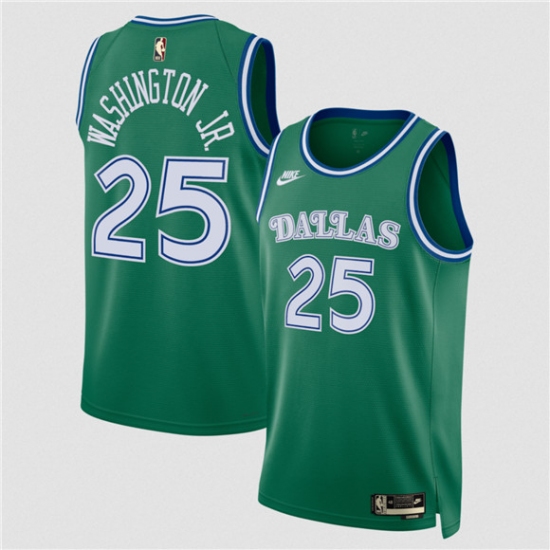Men's Dallas Mavericks #25 P.J. Washington Green 2025 Classic Edition Stitched Basketball Jersey - Ujersey