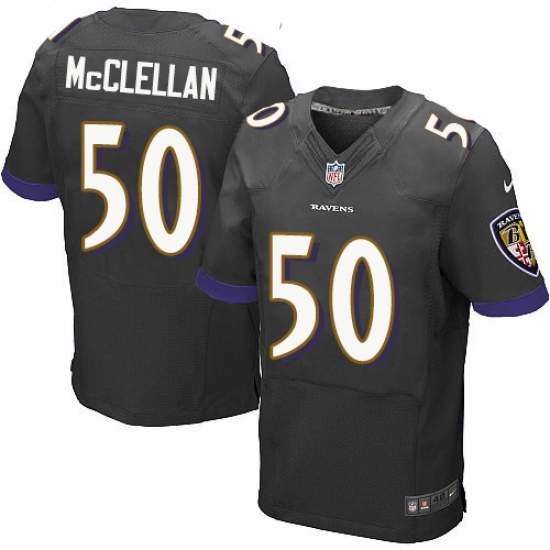 Men's Nike Baltimore Ravens #50 Albert McClellan Elite Black Alternate NFL Jersey - Ujersey