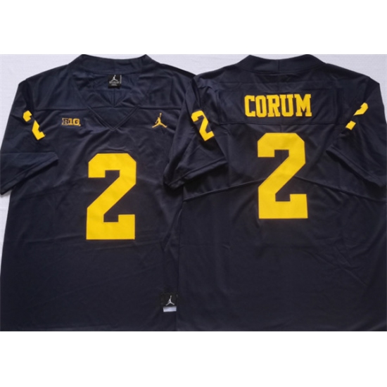 Men's Michigan Wolverines #2 CORUM Blue Stitched Jersey - Ujersey