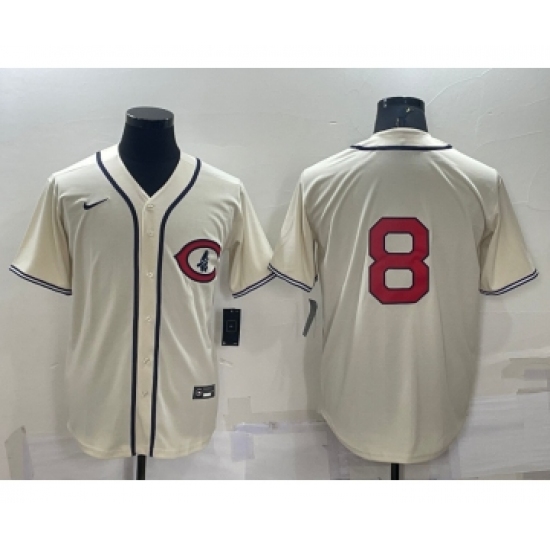 Men's Chicago Cubs #8 Andre Dawson Cream Turn Back the Clock Stitched MLB Cooperstown Collection Nike Jersey - Ujersey