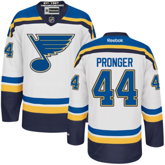 Women's Reebok St. Louis Blues #44 Chris Pronger Authentic White Away NHL Jersey - Ujersey