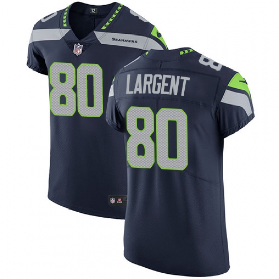 Men's Nike Seattle Seahawks #80 Steve Largent Steel Blue Team Color Vapor Untouchable Elite Player NFL Jersey - Ujersey