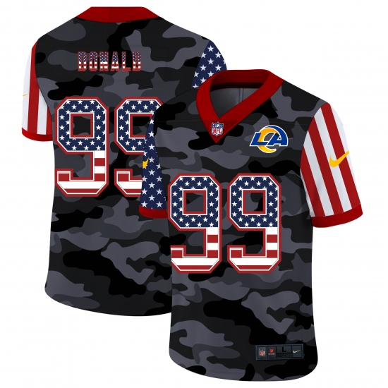 Men's Los Angeles Rams #99 Aaron Donald Camo Flag Nike Limited Jersey - Ujersey